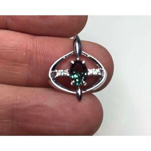 806 14K white gold 1ct lab created alexandrite pendant 14mm x 20mm